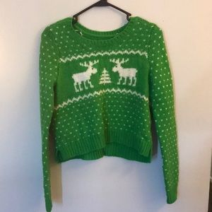 Abercrombie & Fitch Cropped Christmas Sweater